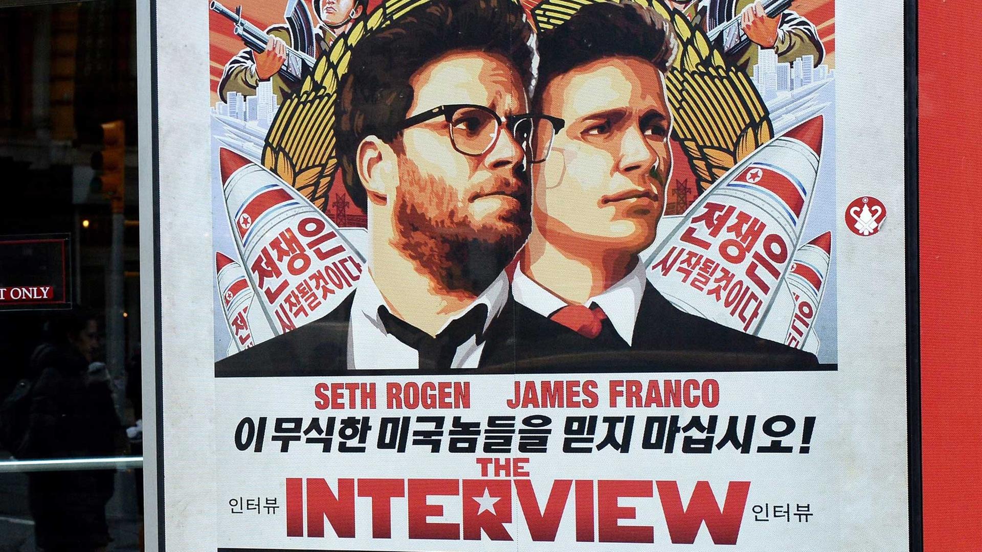 Filmplakat des zurückgerufenen Films "The Interview". Filmplakat des zurückgerufenen Films "The Interview".