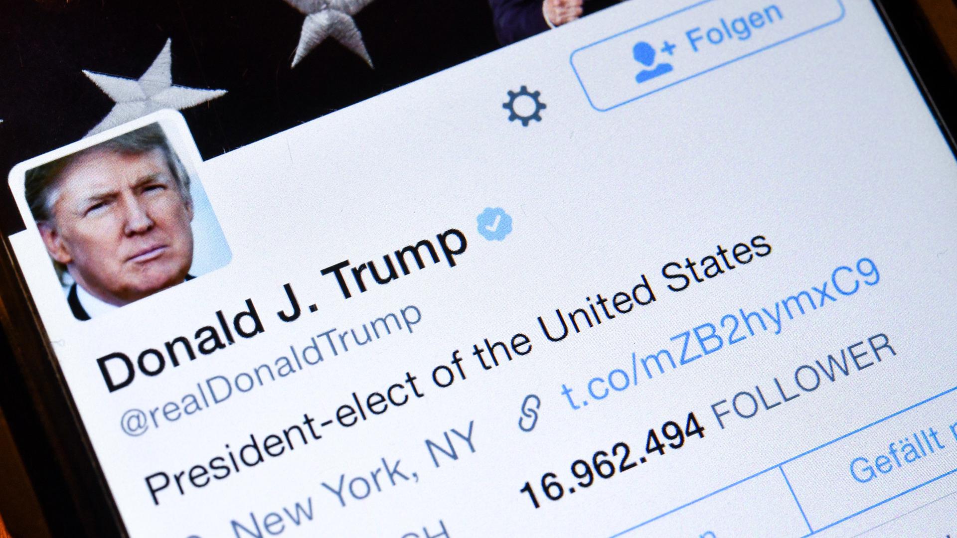 Twitter-Account des künftigen US-Präsidenten Donald Trump