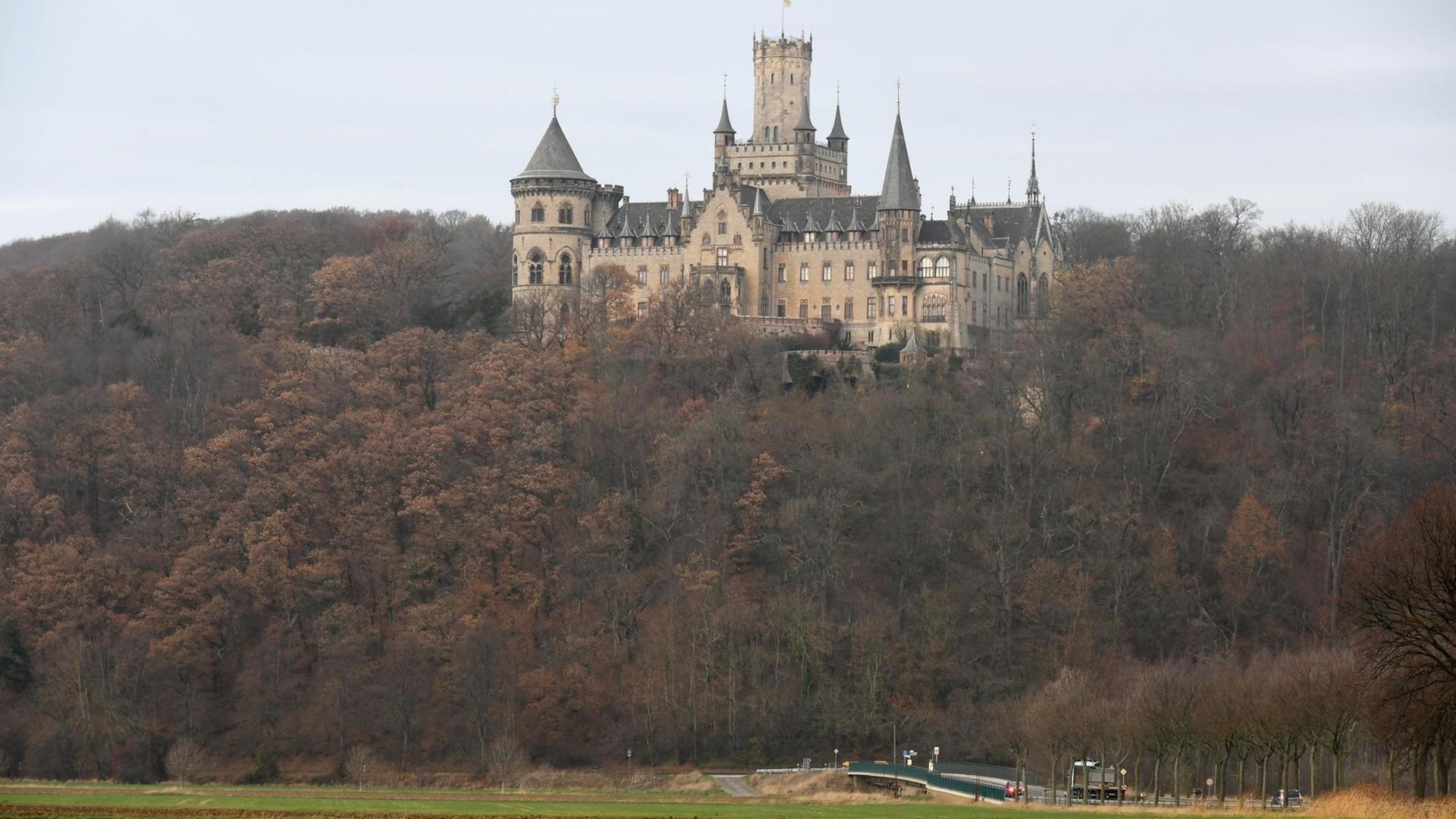 Niedersachsen, Pattensen: Das Schloss Marienburg ist von Wäldern umsäumt. Niedersachsen, Pattensen: Das Schloss Marienburg ist von Wäldern umsäumt.