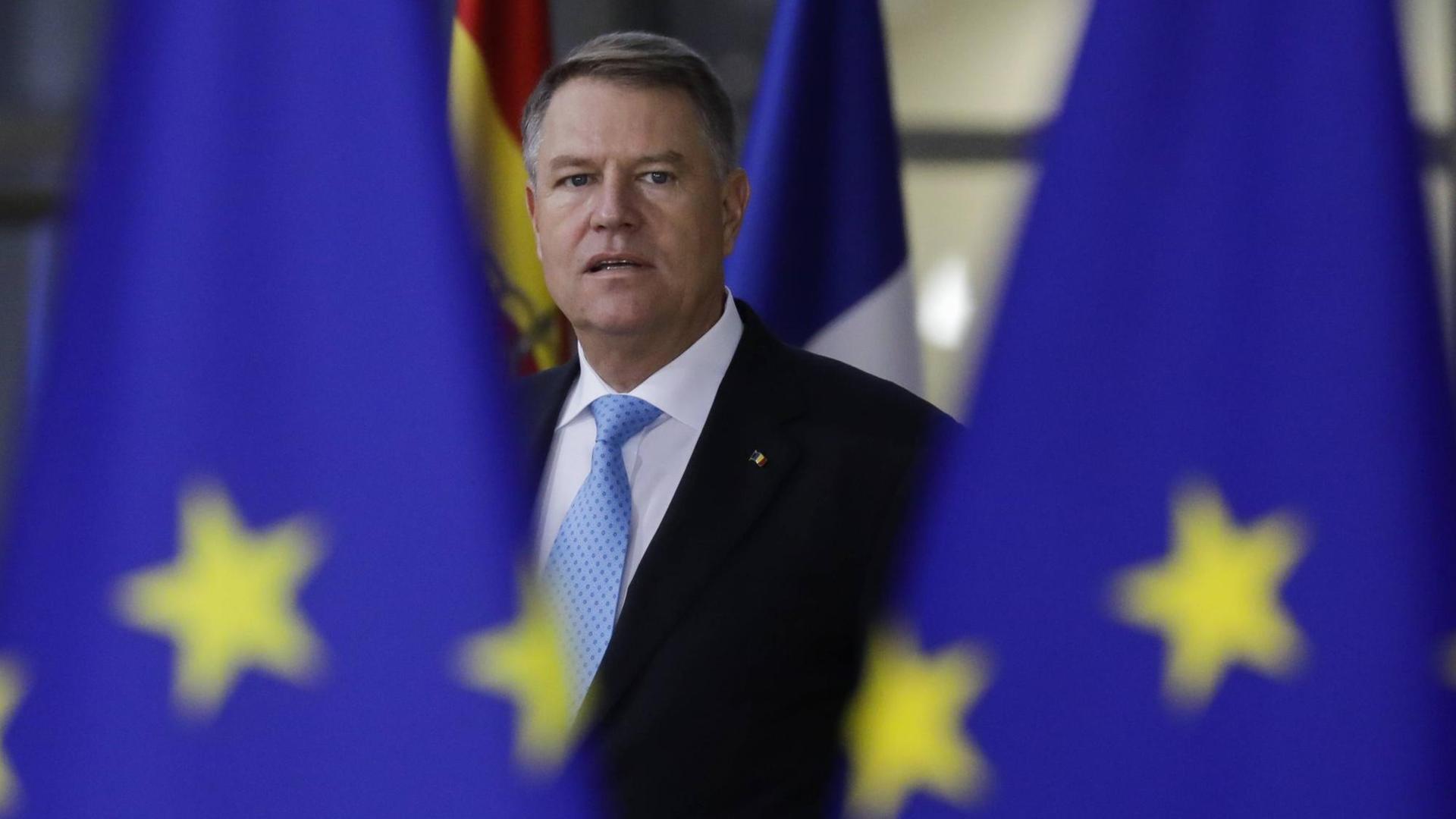 Der rumänische Präsident Klaus Iohannis währen des EU-Gipfels zum Brexit am 25. November 2018 Der rumänische Präsident Klaus Iohannis währen des EU-Gipfels zum Brexit am 25. November 2018