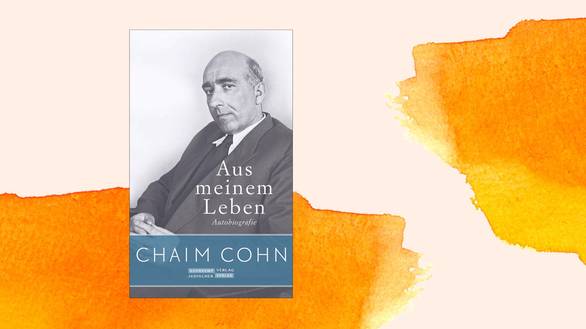 Auf orange-weißem Hintergrund ist das Cover zu sehen. Darauf sitzt Chaim Cohn, hat die Hände ineinander gelegt und blickt in die Kamera. Das Bild ist schwarz-weiß. Auf orange-weißem Hintergrund ist das Cover zu sehen. Darauf sitzt Chaim Cohn, hat die Hände ineinander gelegt und blickt in die Kamera. Das Bild ist schwarz-weiß.