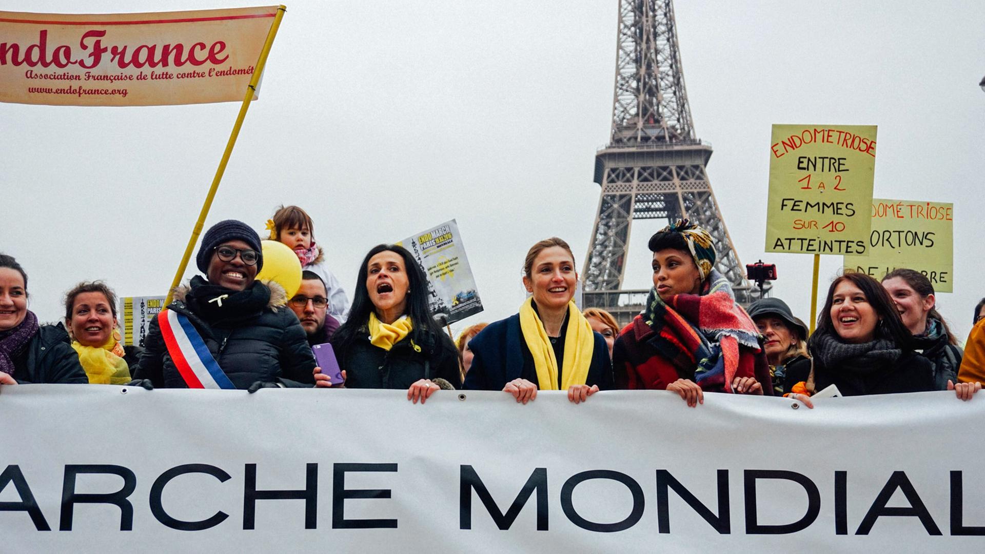 Demonstration für die bessere Erkennung von Endometriose im März 2016 in Paris. Demonstration für die bessere Erkennung von Endometriose im März 2016 in Paris.
