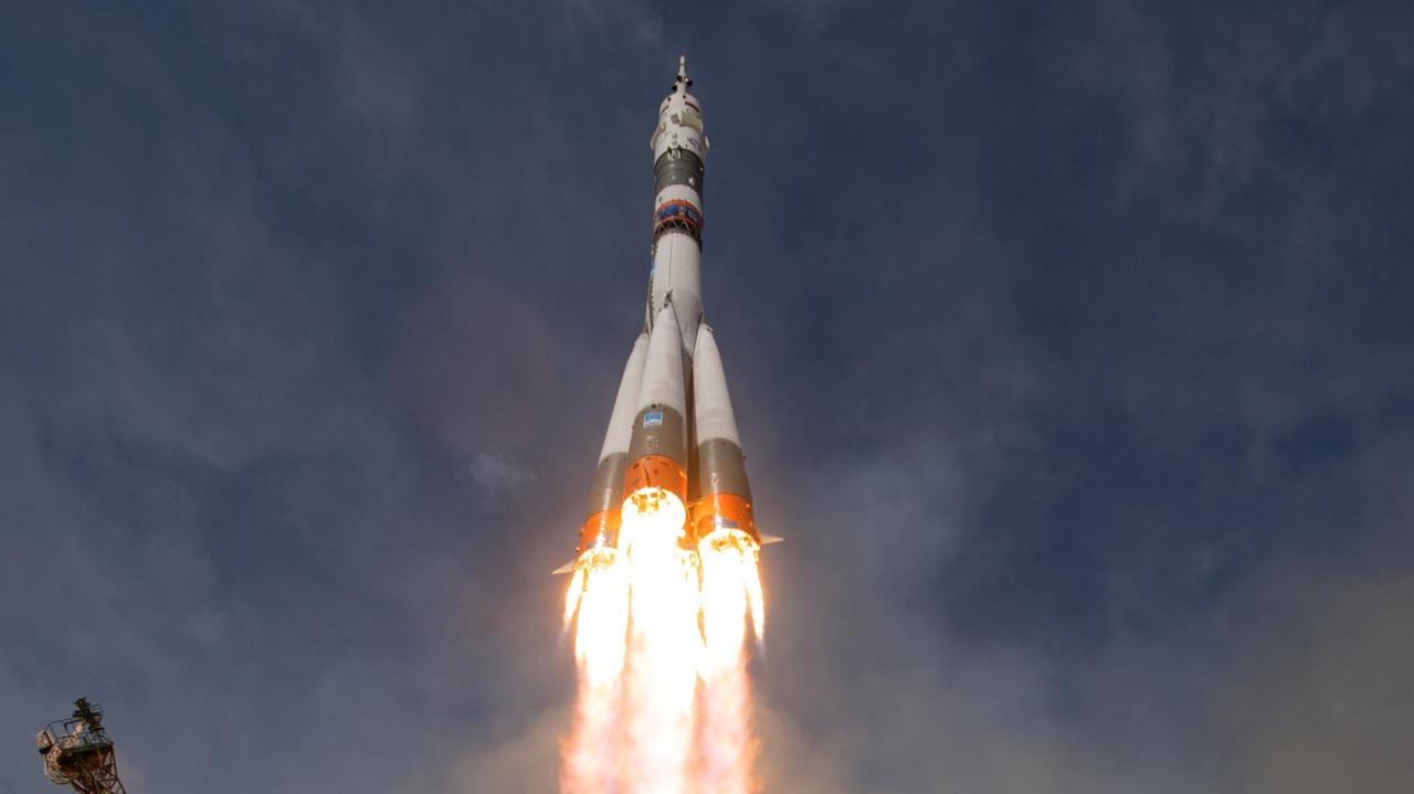 Alexander Gerst startete 2018 in Baikonur von der Rampe 1/5, von der auch schon Juri Gagarin ins All geflogen ist (ESA/S. Corvaja) Alexander Gerst startete 2018 in Baikonur von der Rampe 1/5, von der auch schon Juri Gagarin ins All geflogen ist (ESA/S. Corvaja)