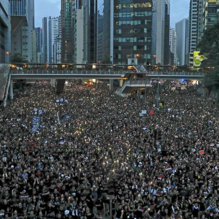 Demonstranten in Hongkong am 16. Juni 2019