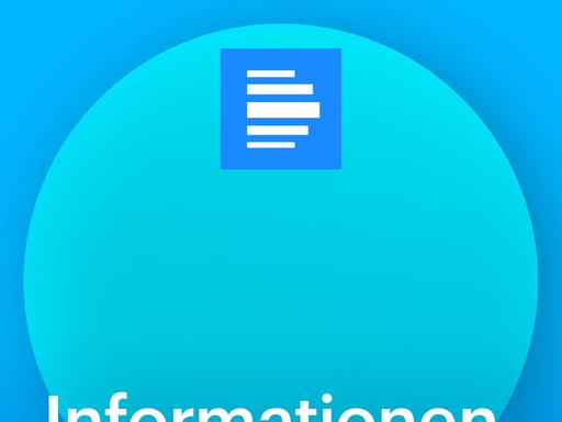 Das Logo der Informationen am Mittag. Das Bild zeigt eine helle, stilisierte Sonne auf blauem Grund. In der unteren linken Bildecke ist zu lesen: Informationen am Mittag.