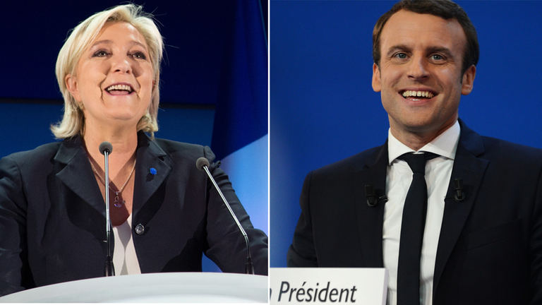 Die französischen Präsidentschaftskandidaten Marine Le Pen und Emmanuel Macron. Die französischen Präsidentschaftskandidaten Marine Le Pen und Emmanuel Macron.