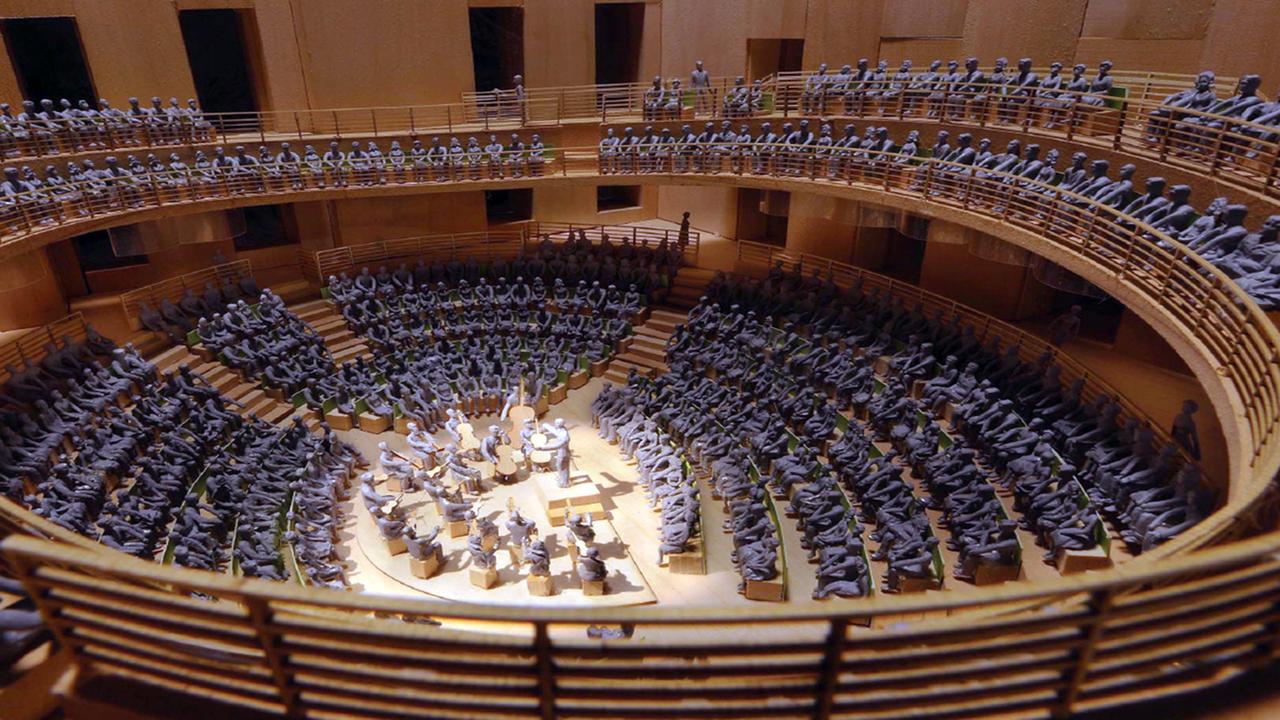 Die undatierte Computergrafik zeigt den Konzertsaal der geplanten Barenboim-Said Akademie in Berlin. Die undatierte Computergrafik zeigt den Konzertsaal der geplanten Barenboim-Said Akademie in Berlin.