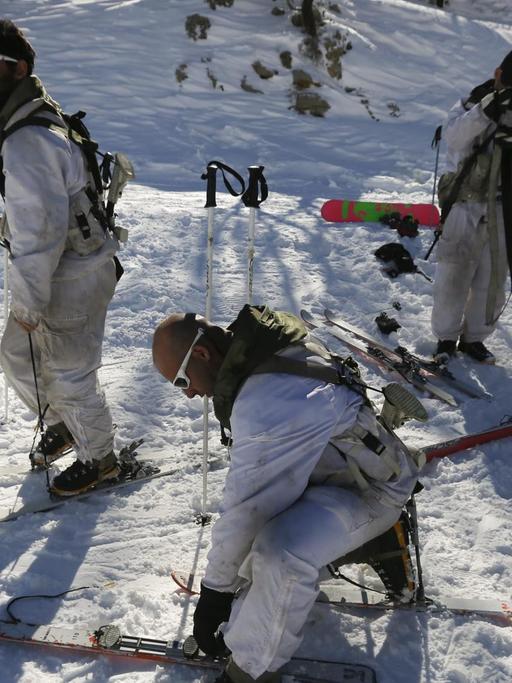Israelische Soldaten im Skigebiet "Hermon" auf den Golanhöhen