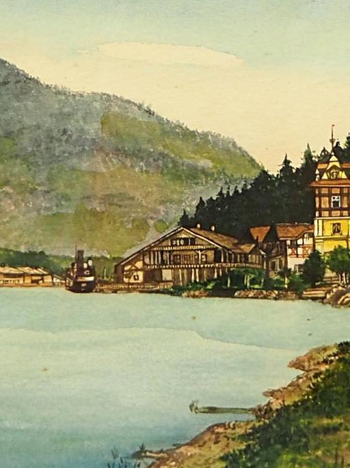 Angebliches Hitler-Aquarell "Ortschaft an Vorgebirgssee“