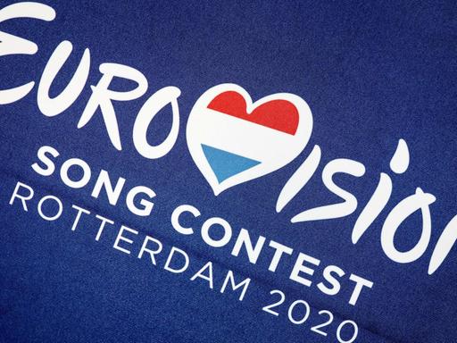 Logo des Eurovision Song Contest nach Bekanntgabe für den Eurovision Song Contest 2020. Die niederländische Hafenstadt Rotterdam wird Gastgeber des nächsten Eurovision Song Contest, ESC.