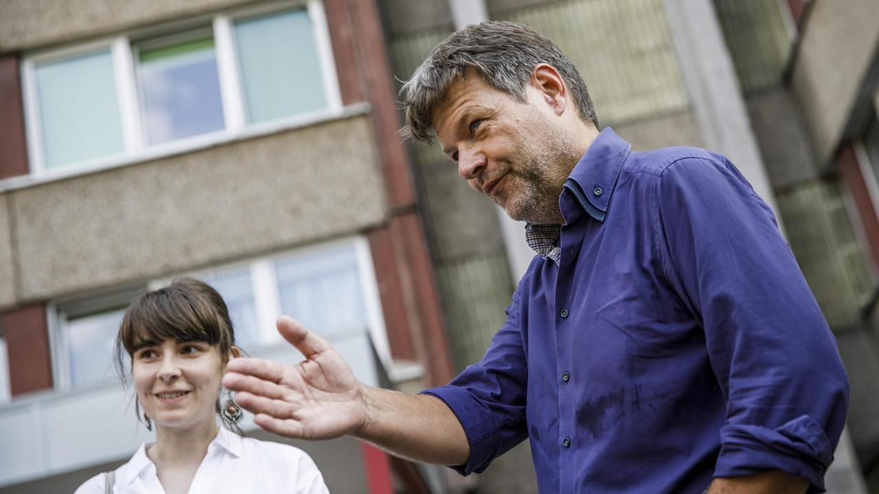 Robert Habeck, Co-Vorsitzender der Grünen, bei einer Wahlkampfveranstaltung Robert Habeck, Co-Vorsitzender der Grünen, bei einer Wahlkampfveranstaltung