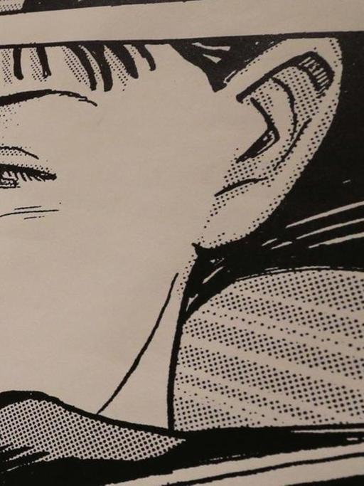 Das Manga-Bild zeigt das Portrait eines Gesichts mit einer Sprechblase und dem Text: "Du bist schön".
