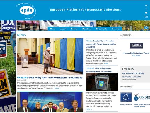 Homepage der Wahlbeobachterplattform EPDE