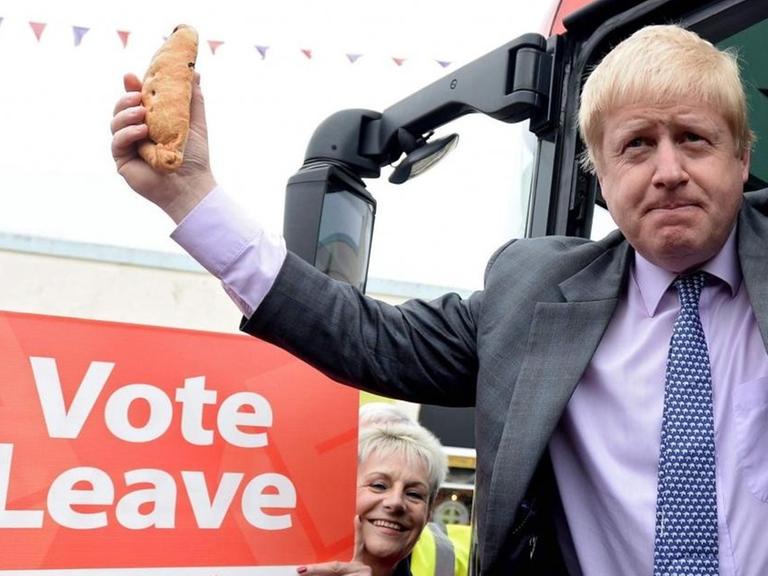 Der ehemalige Londoner Bürgermeister Boris Johnson bei der "Vote Leave" Bus Tour.
