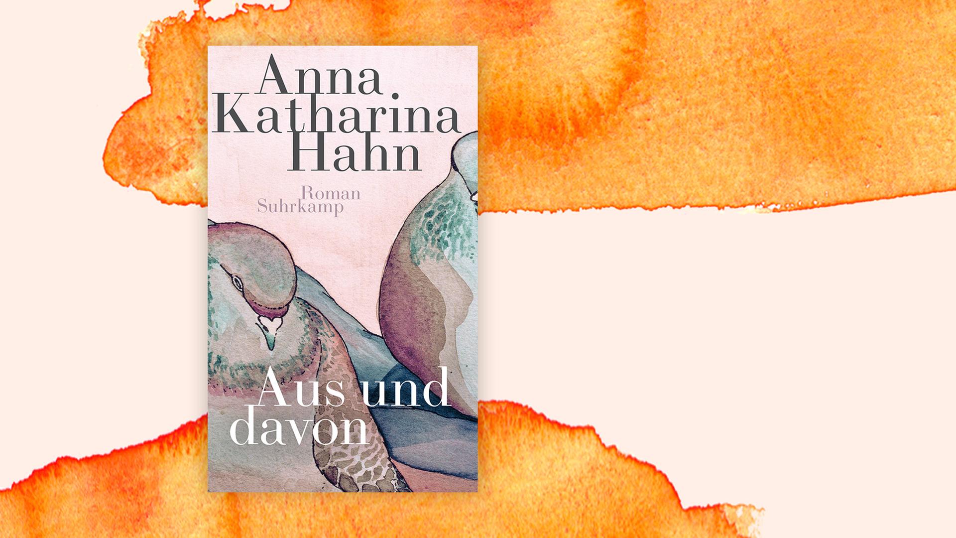 Das Buchcover von "Aus und davon" auf orangefarbenem Hintergrund. Das Buchcover von "Aus und davon" auf orangefarbenem Hintergrund.