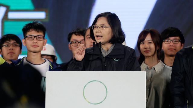 Tsai Ing-wen, Kandidatin der taiwanesischen Fortschrittspartei, bei einer Rede vor Anhängern.