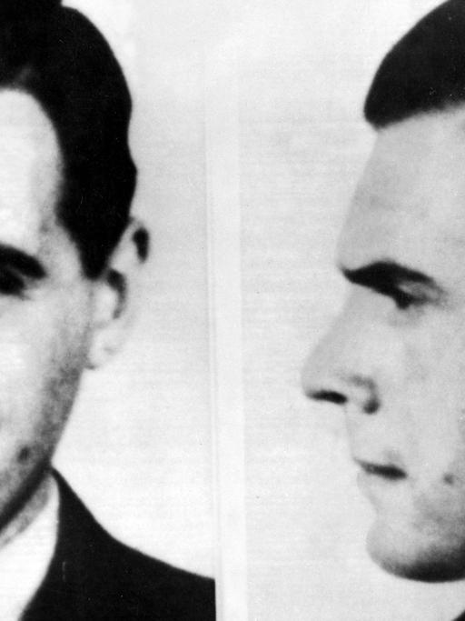 Kriegsverbrecher Josef Mengele von vorne und im Profil