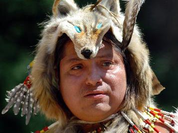 Ein Indianer bei den Karl-May-Festtagen in Radebeul.