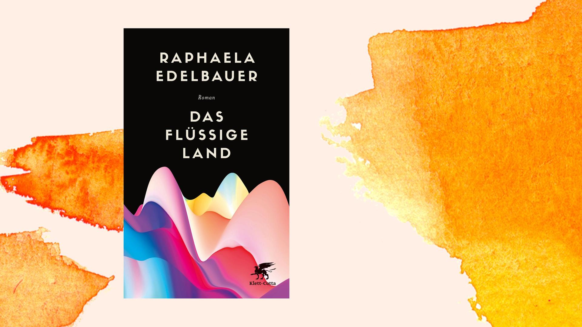 Das Cover des Buches "Das Flüssige Land" ist zu sehen, dahinter ein aquarellierter Grund. Das Cover des Buches "Das Flüssige Land" ist zu sehen, dahinter ein aquarellierter Grund.