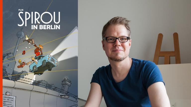Buchcover "Spirou in Berlin" und sein Zeichner Flix Buchcover "Spirou in Berlin" und sein Zeichner Flix