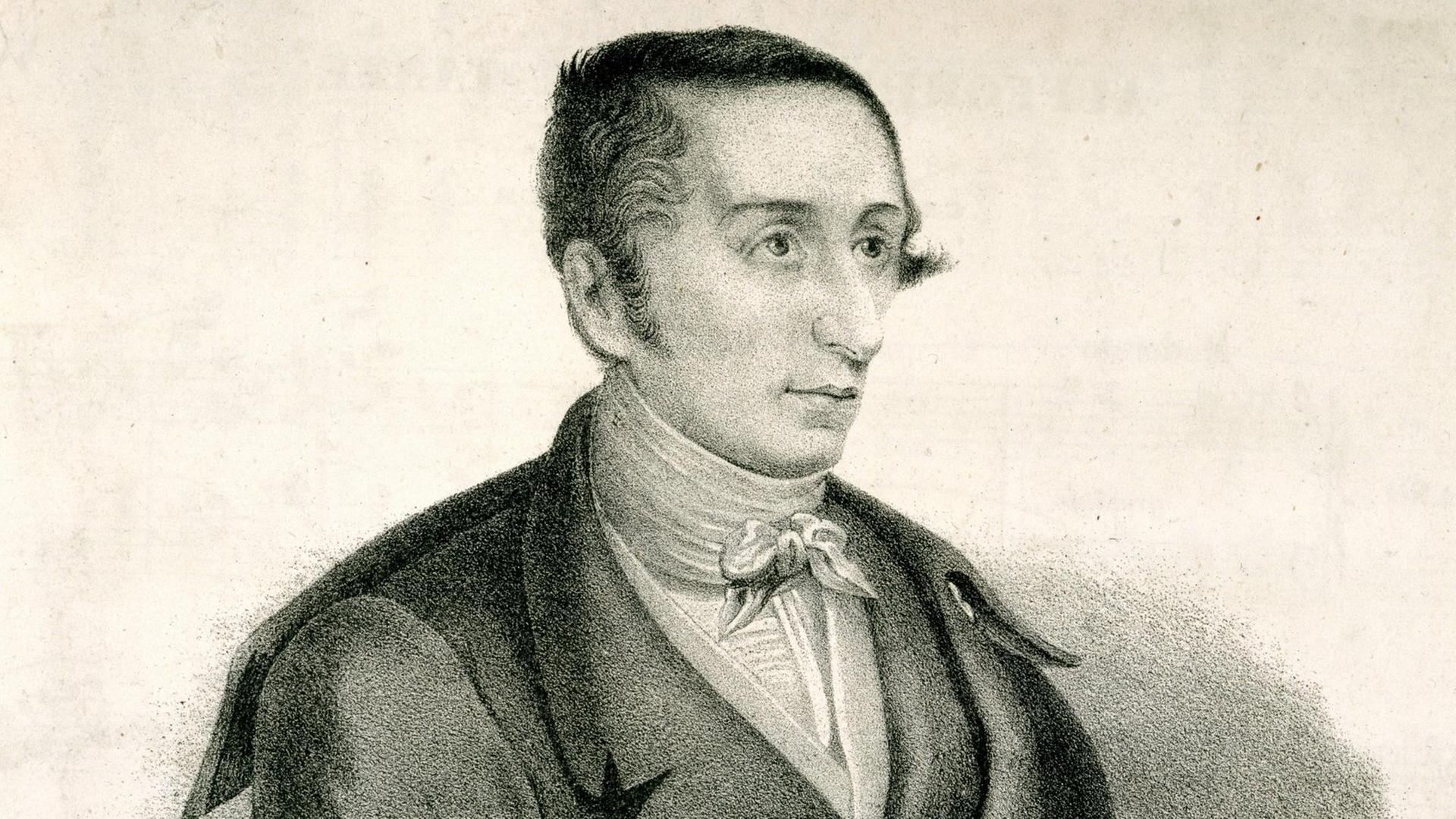 Der Komponist Carl Maria von Weber in einem historischen Stich Der Komponist Carl Maria von Weber in einem historischen Stich