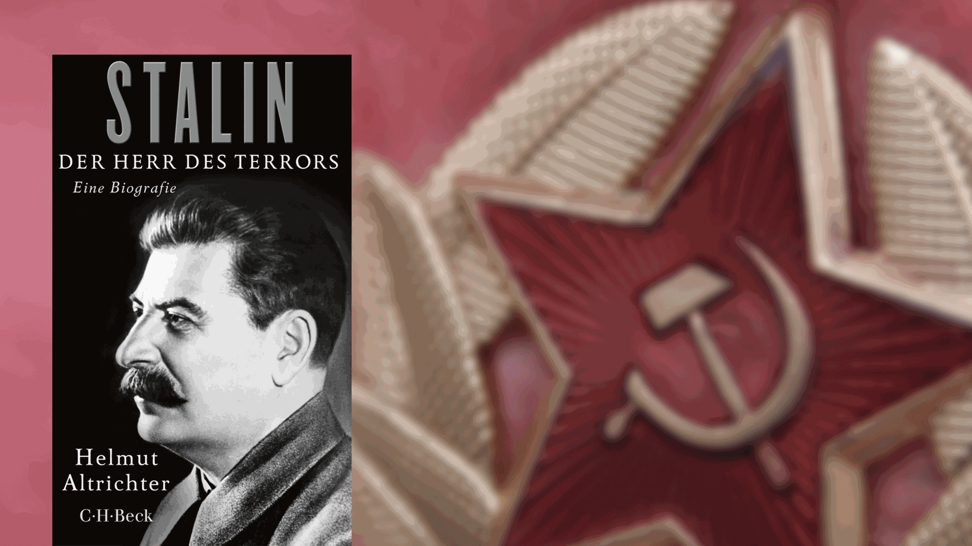Cover von "Stalin. Der Herr des Terrors", im Hintergrund: Tschapka mit dem Emblem der Sowjetunion Cover von "Stalin. Der Herr des Terrors", im Hintergrund: Tschapka mit dem Emblem der Sowjetunion