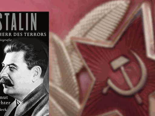 Cover von "Stalin. Der Herr des Terrors", im Hintergrund: Tschapka mit dem Emblem der Sowjetunion