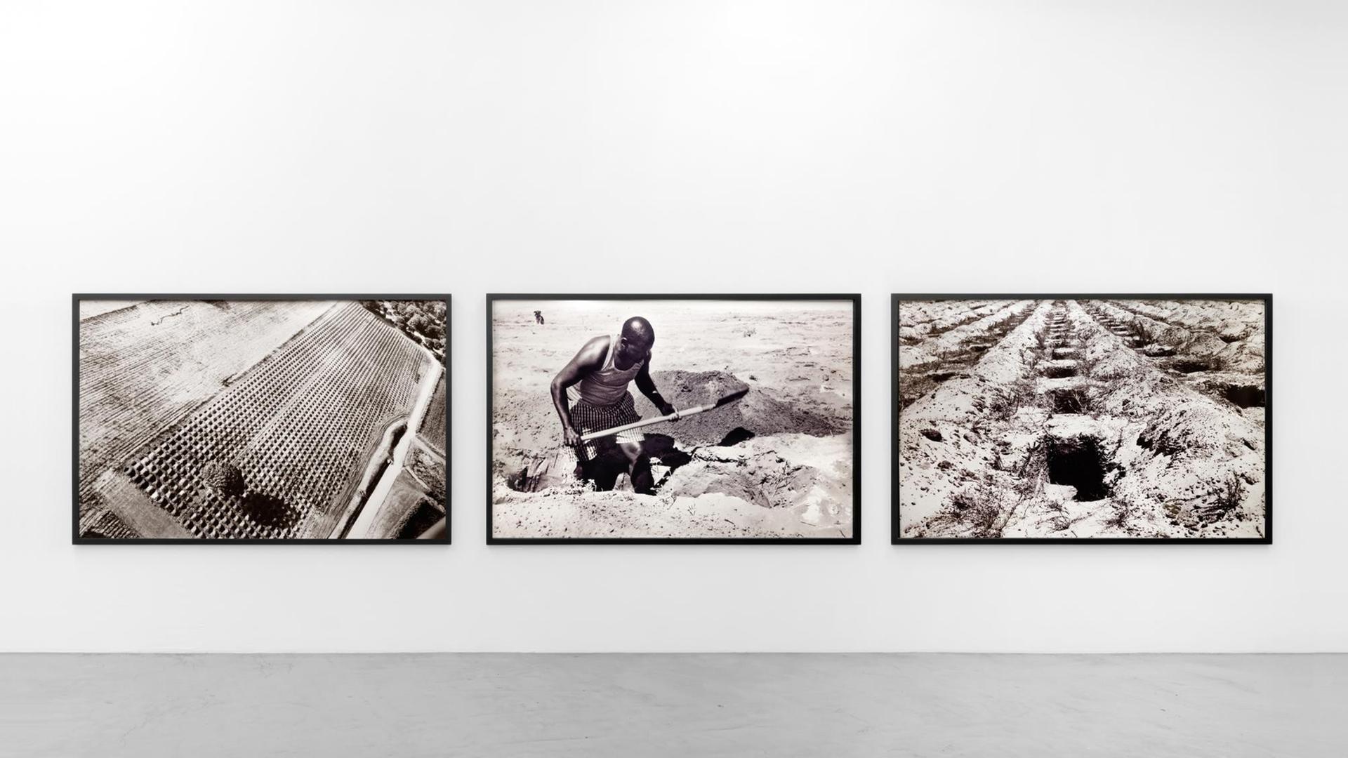 Santiago Sierra: "3000 huecos", 2002, Triptychon Santiago Sierra: "3000 huecos", 2002, Triptychon