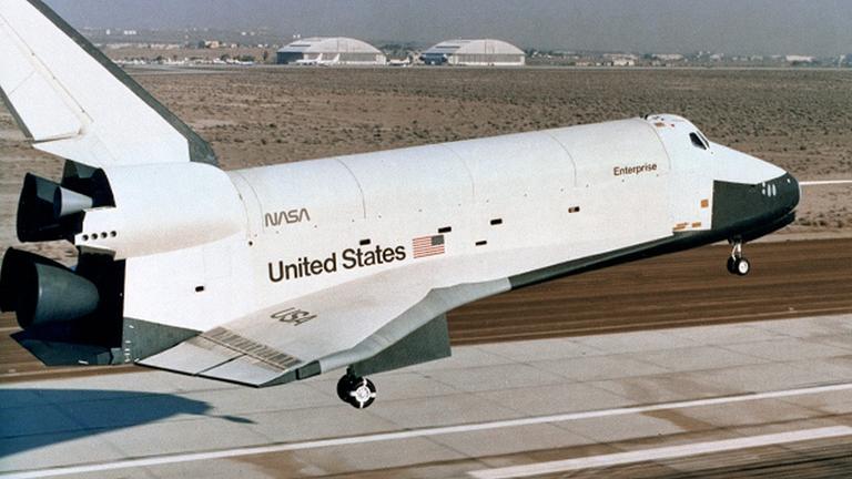 Der Space-Shuttle für Landetests hieß Enterprise Der Space-Shuttle für Landetests hieß Enterprise