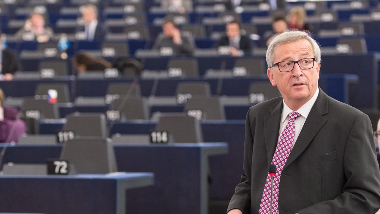 Jean Claude Juncker hält eine Rede im EU-Parlament