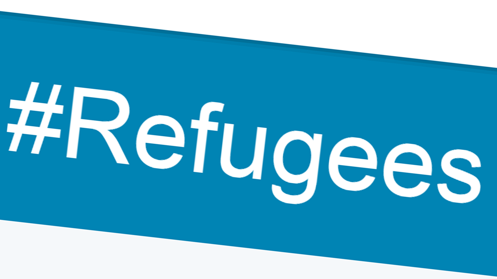 Das Wort "Refugees", zu deutsch "Flüchtlinge" Das Wort "Refugees", zu deutsch "Flüchtlinge"