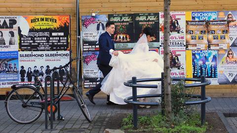 Ein türkisches Hochzeitspaar in Köln