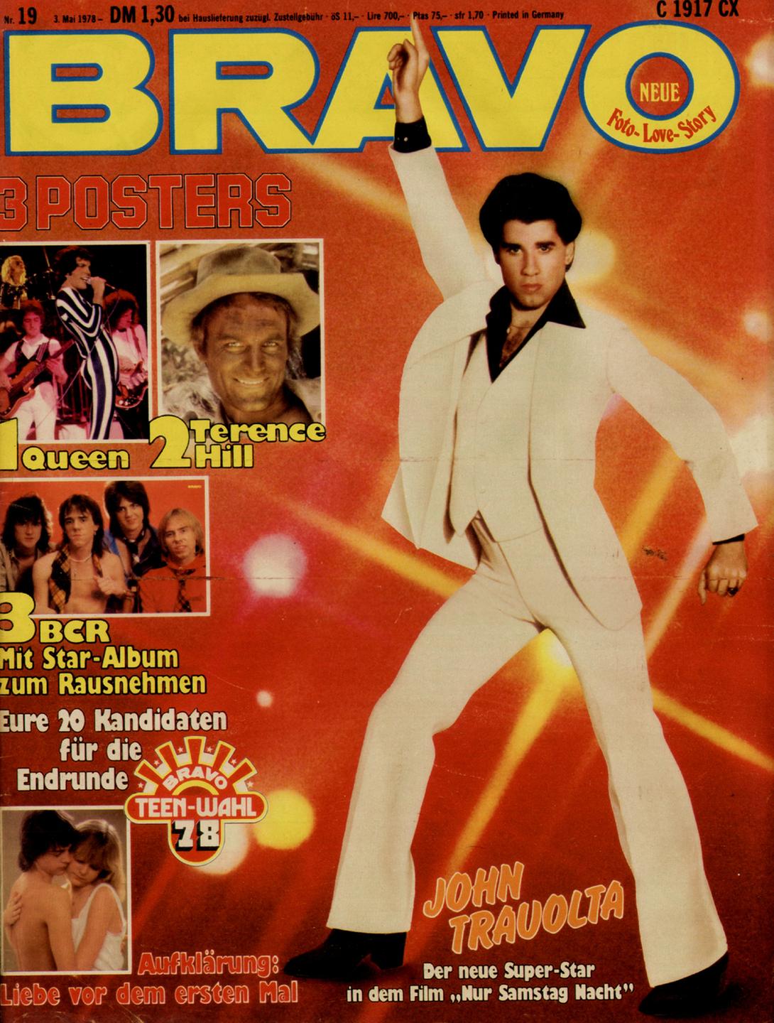 Der Star aus Saturday Night Fever: John Travolta im Jahre 1978.
