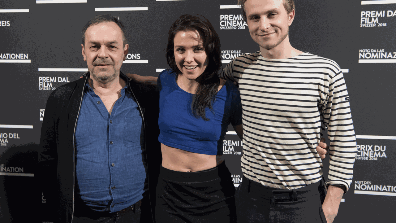 Das Team aus dem Film "Mario": Regisseur Marcel Gisler (v.l.n.r.), Jessy Moravec, Schauspielerin, und Max Hubacher, Schauspieler. Das Team aus dem Film "Mario": Regisseur Marcel Gisler (v.l.n.r.), Jessy Moravec, Schauspielerin, und Max Hubacher, Schauspieler.