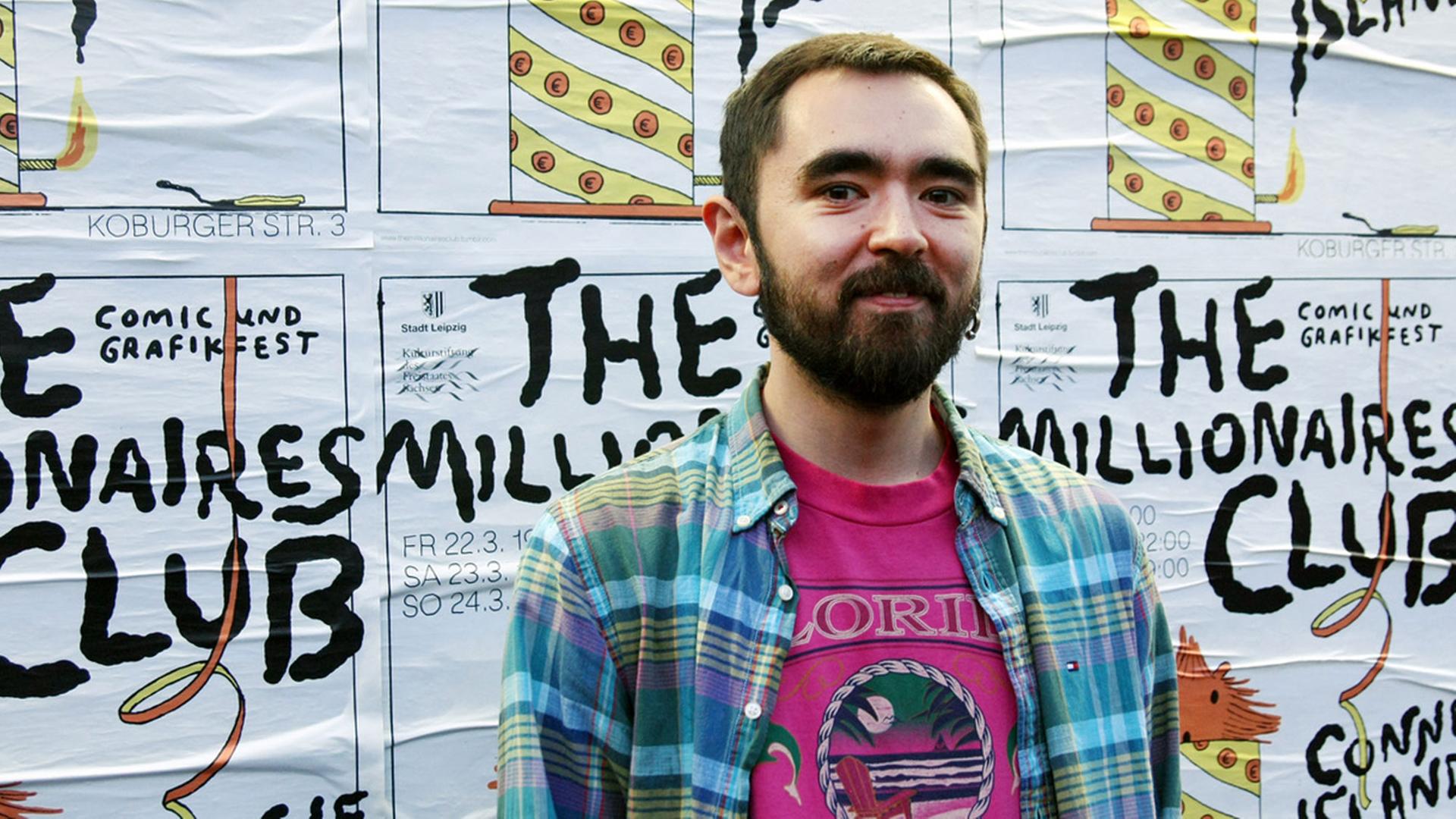 Der russische Comiczeichner Georgy Elaev auf der Leipziger Buchmesse 2019. Der russische Comiczeichner Georgy Elaev auf der Leipziger Buchmesse 2019.