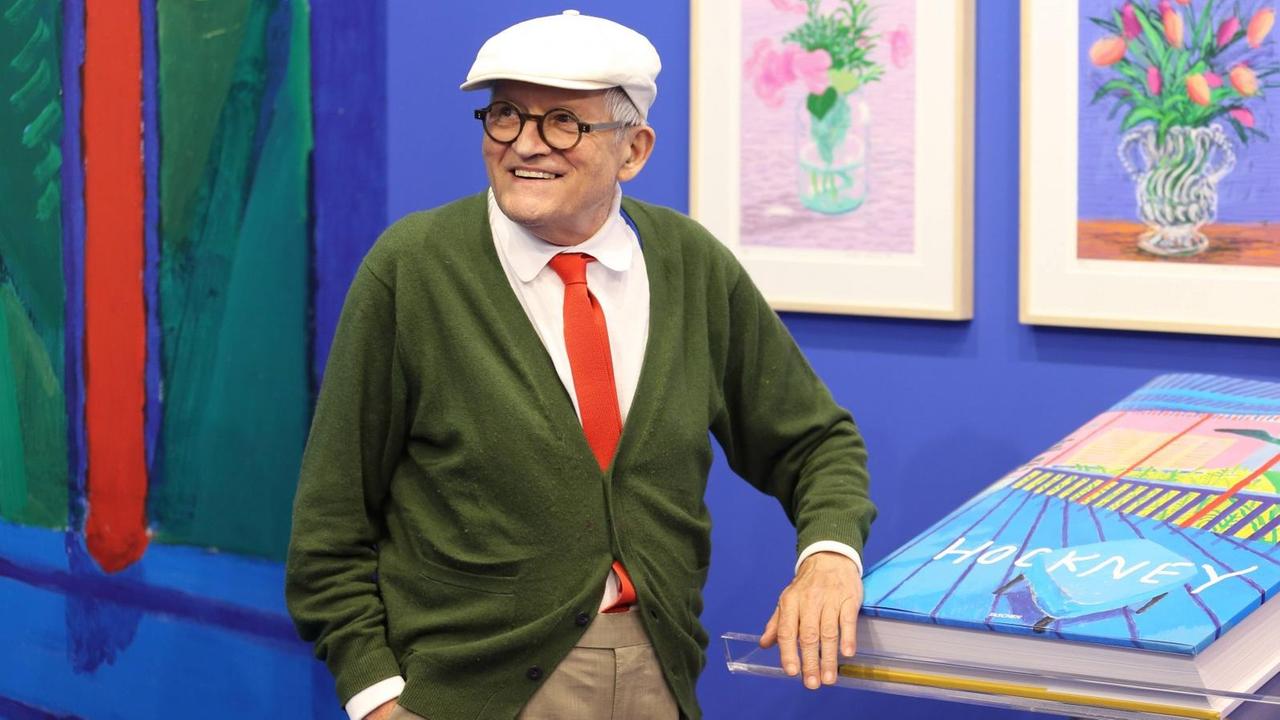 David Hockney auf der Buchmesse in Frankfurt, 2016. David Hockney auf der Buchmesse in Frankfurt, 2016.