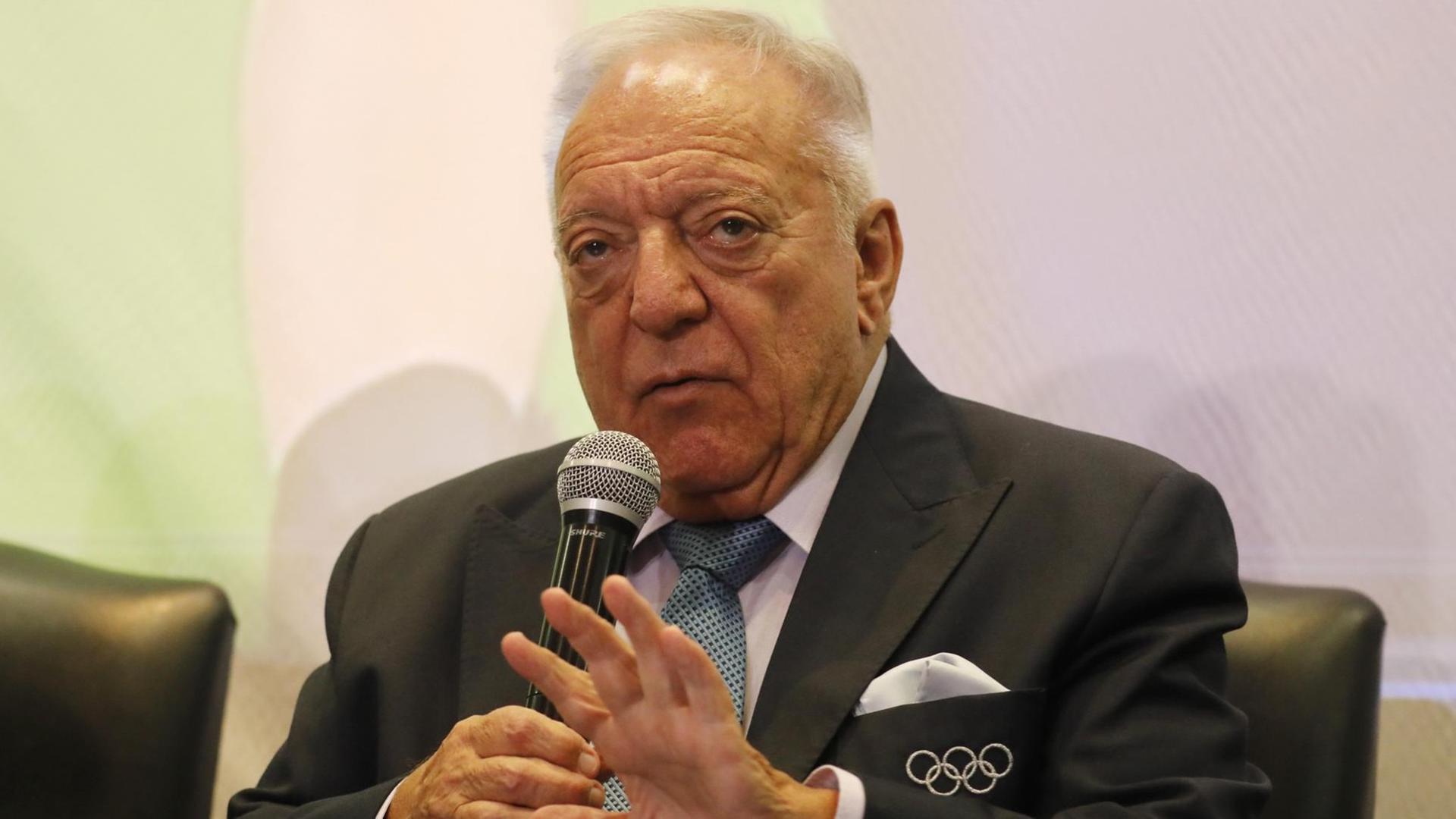 November 6, 2019, Lima, Peru: TAMAS AJAN, President of the International Weightlifting Federation gives a press conference to present the Weightlifting competition Grand Prix Lima 2019. Lima Peru PUBLICATIONxINxGERxSUIxAUTxONLY - ZUMA 20191106mdab195664 Copyright: xMarianaxBazox November 6, 2019, Lima, Peru: TAMAS AJAN, President of the International Weightlifting Federation gives a press conference to present the Weightlifting competition Grand Prix Lima 2019. Lima Peru PUBLICATIONxINxGERxSUIxAUTxONLY - ZUMA 20191106mdab195664 Copyright: xMarianaxBazox