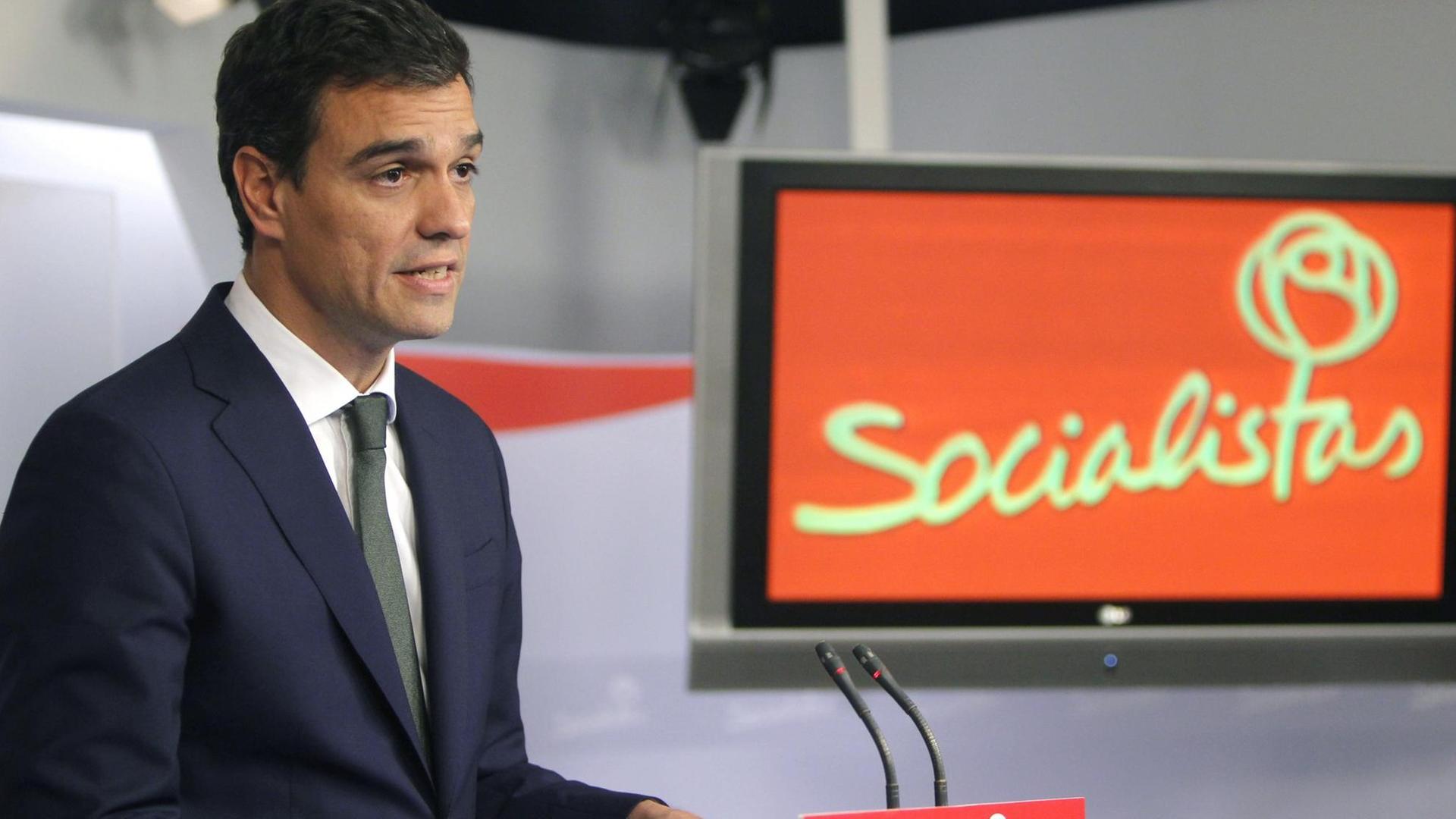 Der Parteichef der spanischen Sozialisten, Sanchez. Der Parteichef der spanischen Sozialisten, Sanchez.