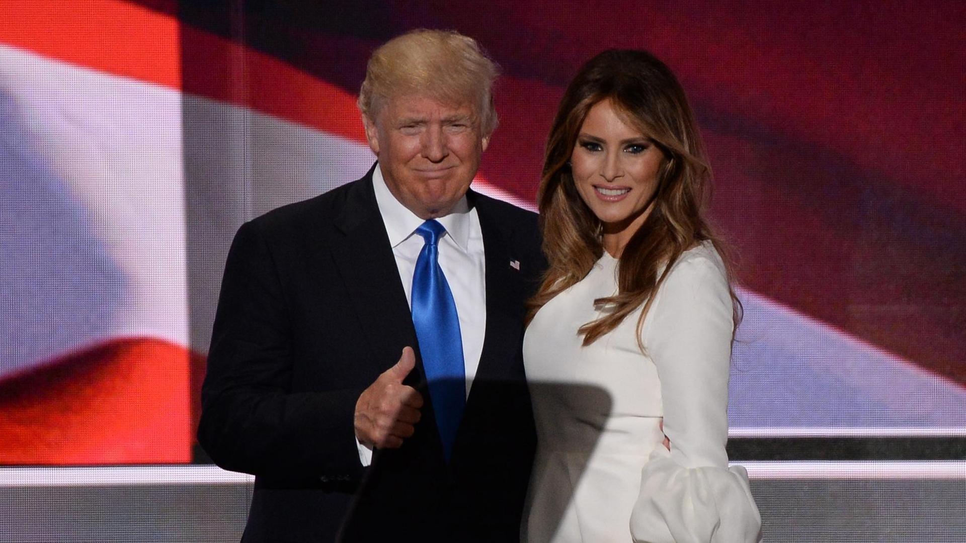 Donald Trump und seine Frau Melania bei dem Parteitag der US-Republikaner in Cleveland/Ohio.