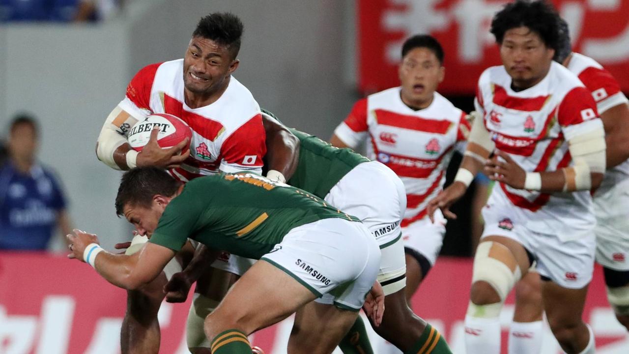Japans Rugby-Nationalmannschaft im Testspiel gegen Südafrika. Japans Rugby-Nationalmannschaft im Testspiel gegen Südafrika.