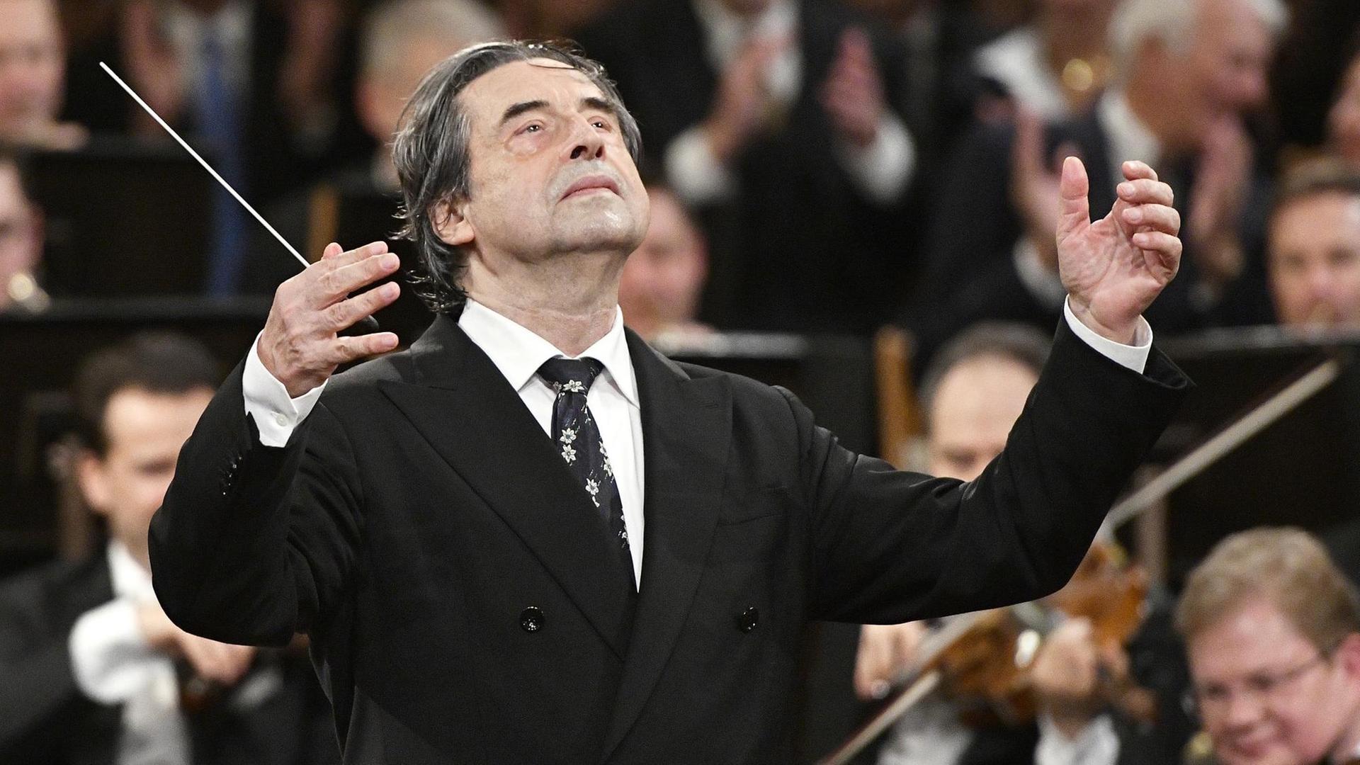 Dirigent Riccardo Muti beim Neujahrskonzerts 2018 der Wiener Philharmoniker