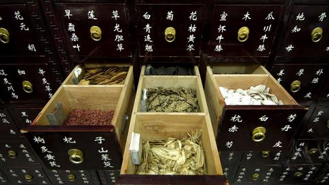 Traditionelle chinesische Medizin in einer der ältesten Apotheken in Peking.