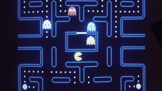Die Bildschirmaufnahme aus dem Jahr 1983 zeigt das Videospiel "Pac-Man".