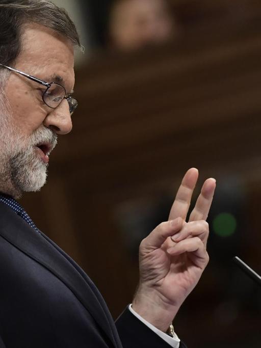Spaniens Ministerpräsident Rajoy spricht vor dem Parlament in Madrid