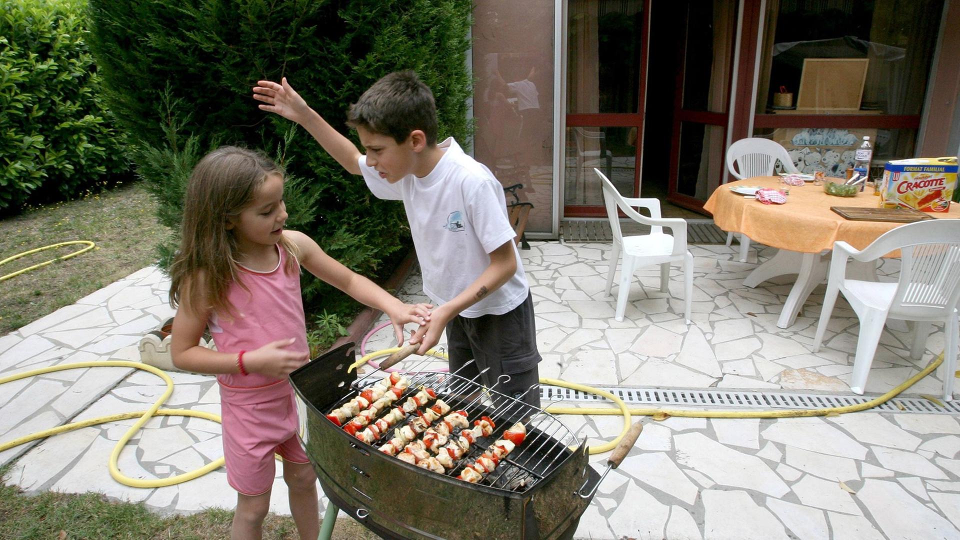 Geschwisterstreit am Familiengrill Geschwisterstreit am Familiengrill