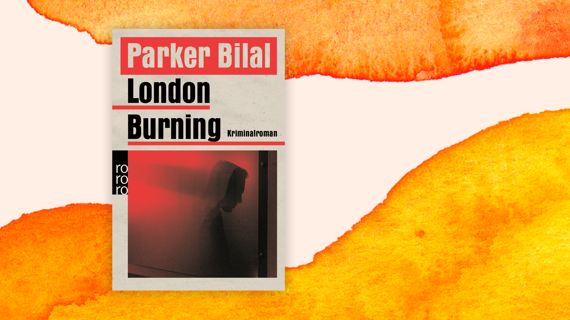 Zu sehen ist der Titel des Buches "London burning" von Parker Bilal.