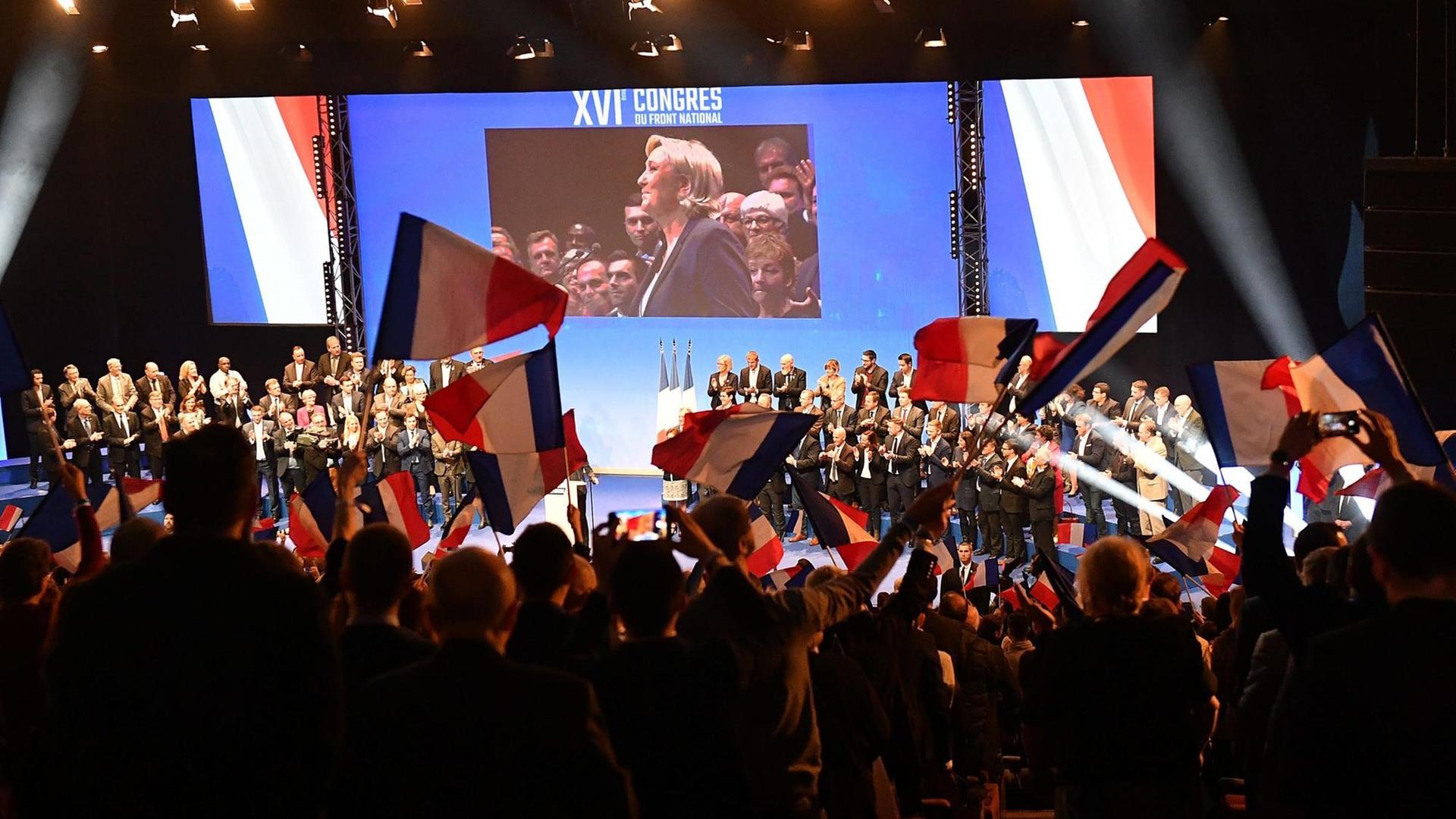 Marine Le Pe auf dem Parteitag des Front National in Lille, am 11.03.2018 Marine Le Pe auf dem Parteitag des Front National in Lille, am 11.03.2018