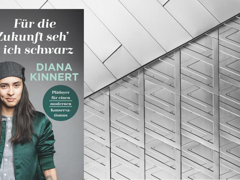Buchcover: Diana Kinnert "Für die Zukunft seh' ich schwarz: Plädoyer für einen modernen Konservatismus", rowohlt-Verlag, vor grau gemustertem Hintergrund.