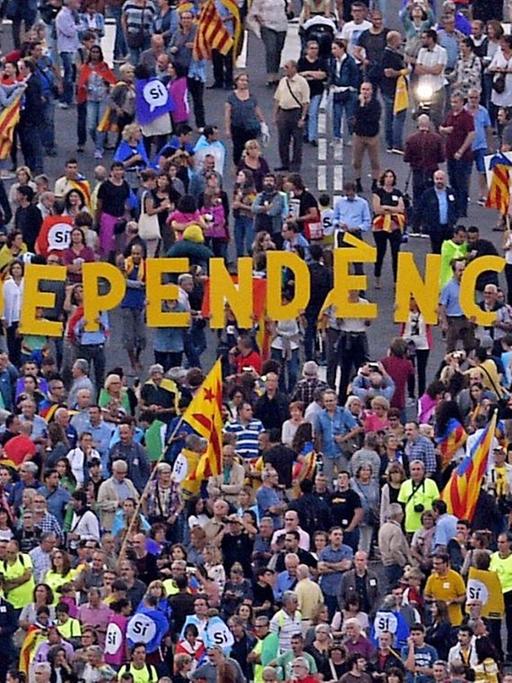 Demonstration für die Unabhängigkeit Kataloniens in Barcelona