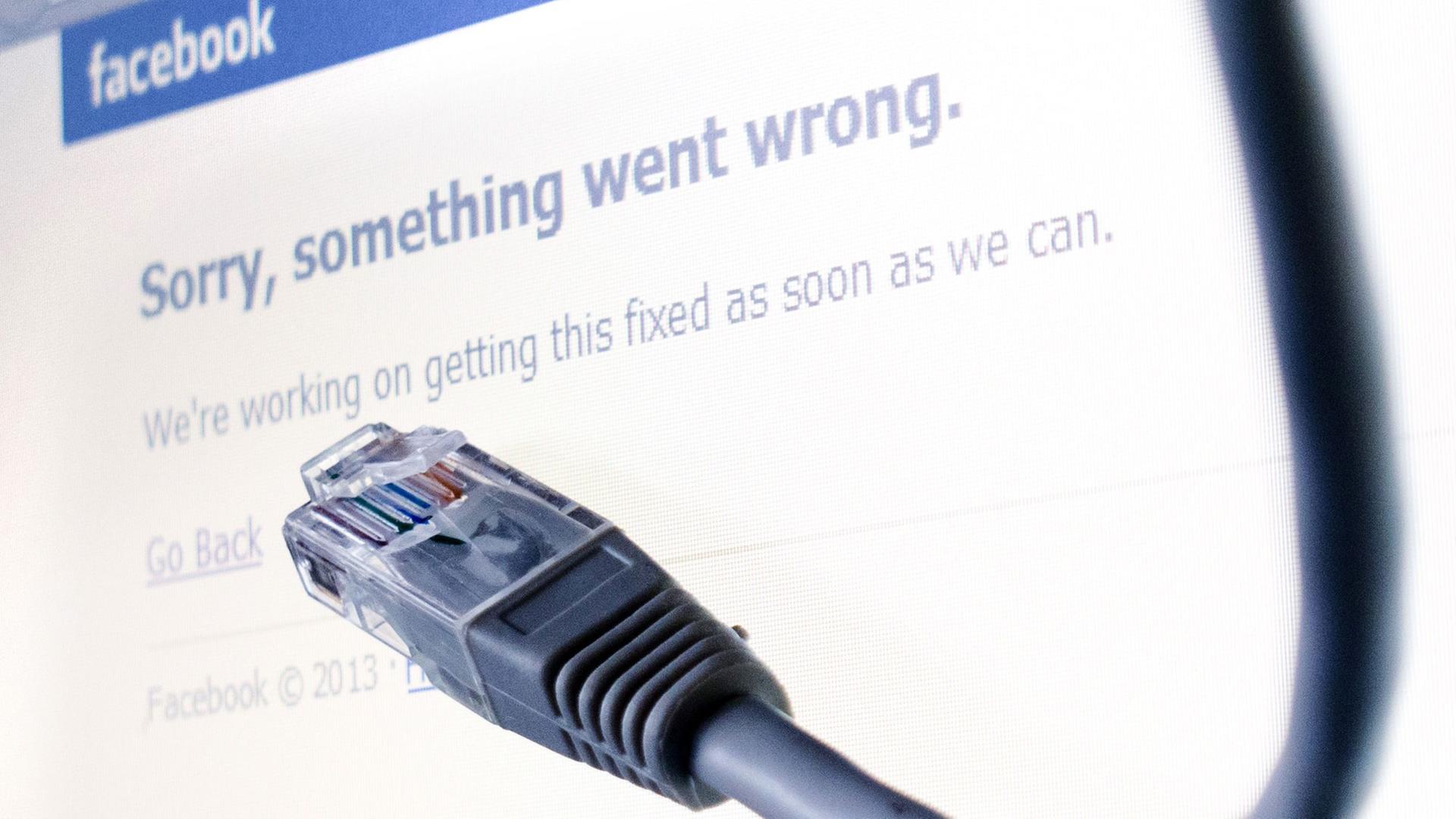 Fehlermeldung von Facebook Fehlermeldung von Facebook
